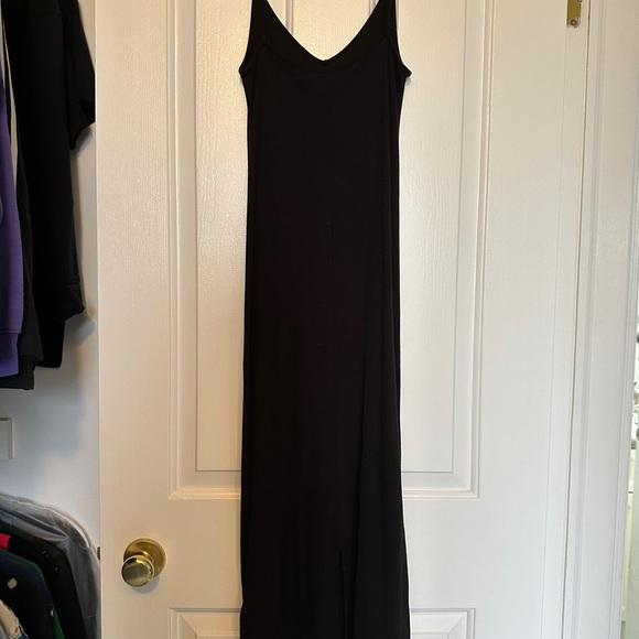 H&M DIVIDED Long Black Tight Dress Bodycon Size Small - Picture 2 of 3